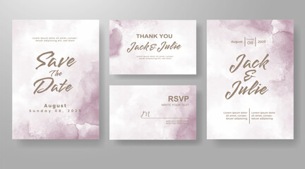 Wedding invitation with abstract watercolor background