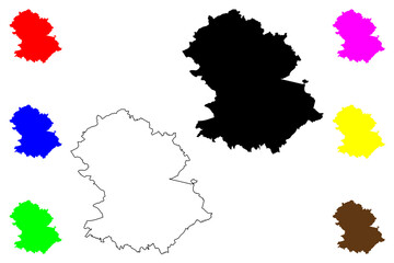 Hochtaunuskreis district (Federal Republic of Germany, rural district Darmstadt region, State of Hessen, Hesse, Hessia) map vector illustration, scribble sketch Hochtaunuskreis map
