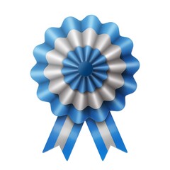 flag with ribbons, rosette, Argentina flag, 3d illustration	
