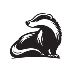 Badger silhouette vector illustration