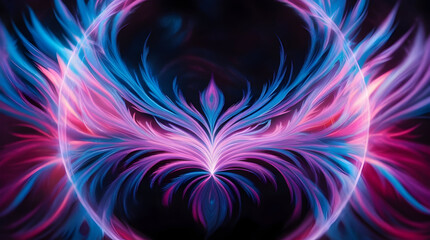 abstract fractal background with red and purple flowers