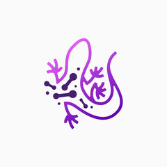 salamander gecko lizard bio technology logo vector icon illustration