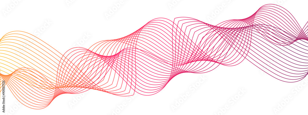 Leinwandbilder abstract colorful glowing frequency sound wave technology with futuristic motion curve lines tech. f
