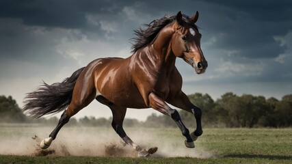 Obraz premium horse running in the field