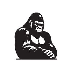 Chimpanzee silhouette vector illustration