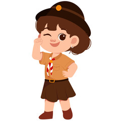 Girl Scout Cheer Up Illustration