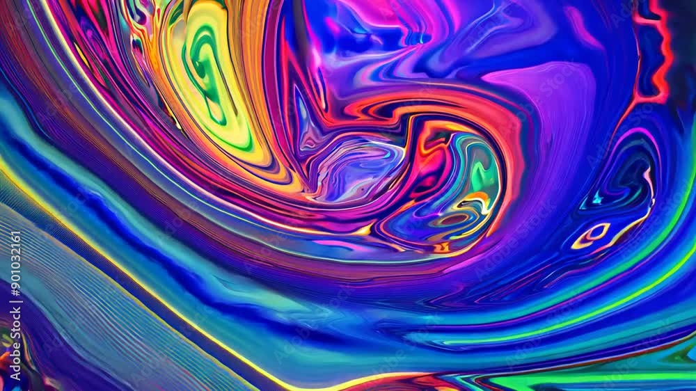 Poster psychedelic holographic abstract background with vibrant color swirls and fluid patterns generative 