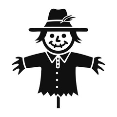 A scarecrow standing silhouette vector illustration design