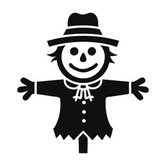 A scarecrow standing silhouette vector illustration design