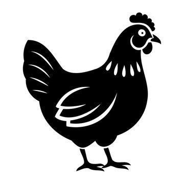 recommend clip art: A realistic simple silhouette chicken hen standing vector illustration