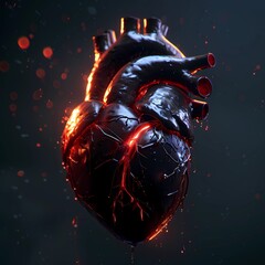 Render a heart suffering from arrnhythmia