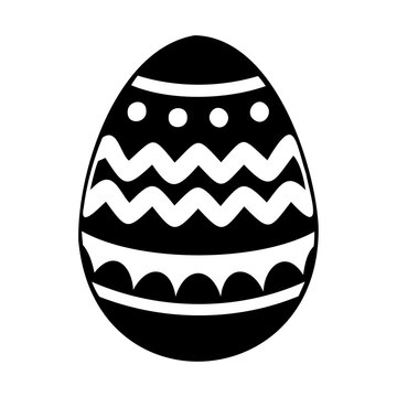 black easter egg with white patterns clip art preview