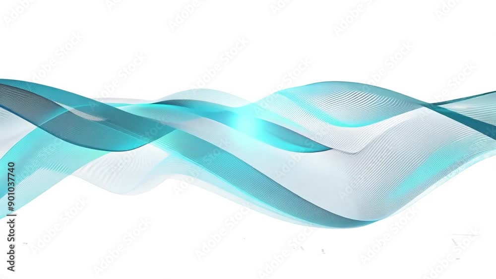 Poster dynamic wave representation with connected dots and lines on a white background generative ai
