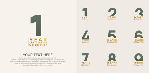 anniversary logotype style with green and gold color can be use for company celebration event