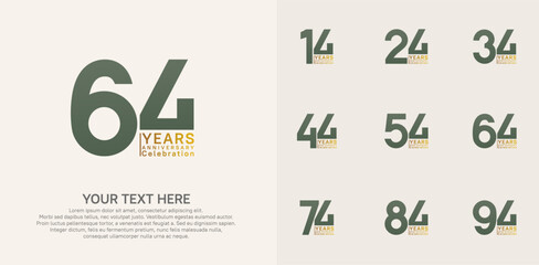 anniversary logotype style with green and gold color can be use for company celebration event