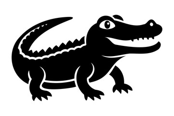 A silhouette crocodile or alligator vector illustration