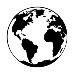 A silhouette rounded global earth vector design