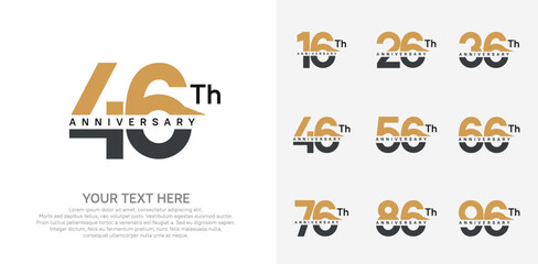 anniversary set logo style with brown and black color for company celebration moment
