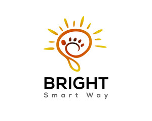 bright smart foot print logo design template