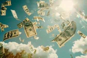 The Scatterring bills on background sky.