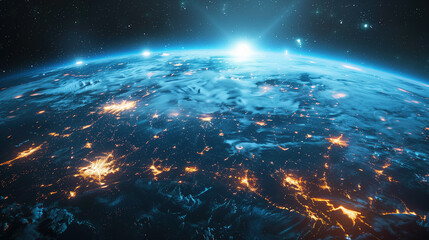 Stunning Earth View from Space at Sunrise