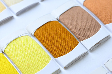 sample color shade of colorful fabric textile of clothing industry