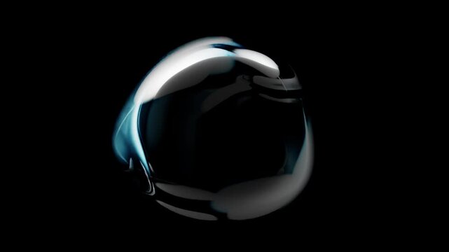 Water bubble element animation. Movement of air bubbles on Black background and Green Screen. Animation seamless loop. 3d render.
