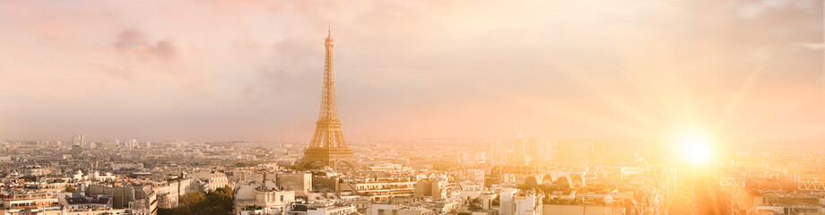 Obraz premium View of Eiffel tower and Paris.