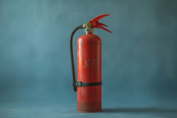 Fototapeta premium Red fire extinguisher, emphasizing safety equipment and fire prevention tools.