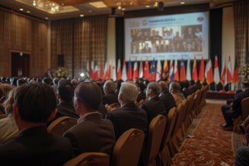 Attendees at a Conference in a Hotel Ballroom