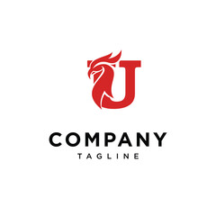 Obraz premium Letter U Phoenix Bird Logo Icon Vector