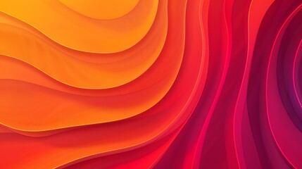 A dynamic abstract background with a layered, wavy pattern in shades of orange and red.