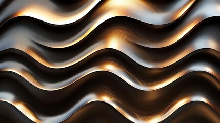 Obraz premium A close up of a wavy, metallic surface with a glossy finish.