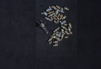 household items on a black background, blanks for designers