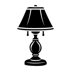 A silhouette table lamp lighting elegant vector logo and icon illustration