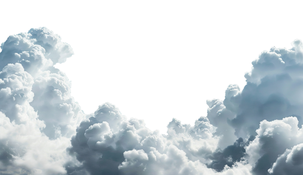 White fluffy clouds, cut out