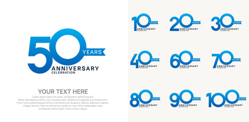 anniversary set, blue and black color with ribbon for celebration event