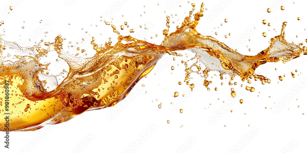 Wall mural oil or beer splash isolated on white background