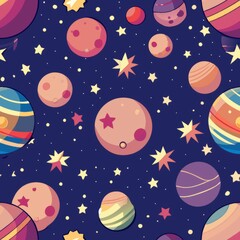 seamless pattern of minimalist celestial bodies, Generative AI