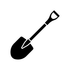 Shovel icon isolated on white background.
