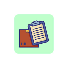 Report line icon. Box, parcel, checklist, document. Logistics concept. Can be used for topics like delivery, shipment, checking, customer service