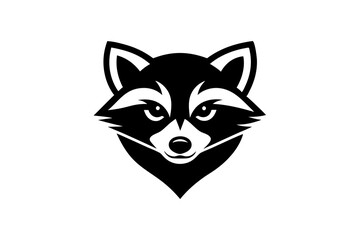 Creative Raccoon head logo design template silhouette vector art Illustration