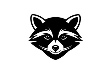 Creative Raccoon head logo design template silhouette vector art Illustration