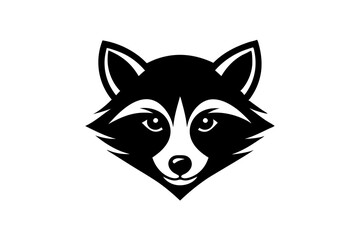 Creative Raccoon head logo design template silhouette vector art Illustration