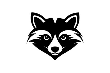 Creative Raccoon head logo design template silhouette vector art Illustration