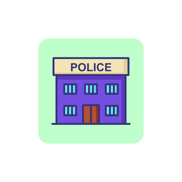 purple police station icon on green background clip art preview