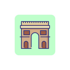 Fototapeta premium Triumphal arc line icon. Landmark, destination, famous place. Sightseeing concept. Vector illustration can be used for topics like victory, history, architecture