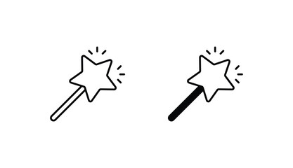 Magic Wand icon design with white background stock illustration