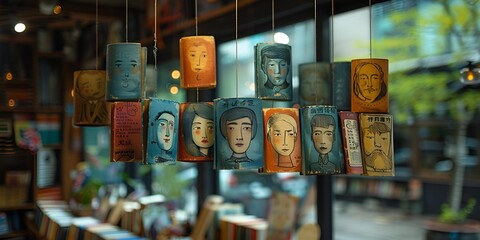 a group of books from a window.