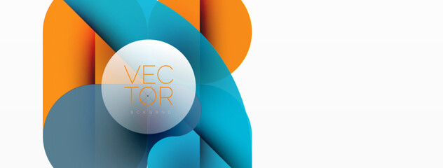 Circles and round shapes geometric minimal background. Transparent geometric shapes composition for wallpaper, banner, background or landing